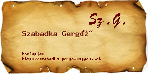 Szabadka Gergő névjegykártya