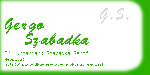 gergo szabadka business card