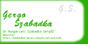 gergo szabadka business card